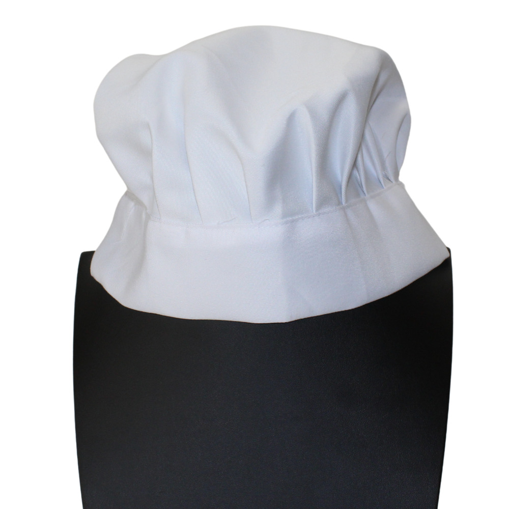 White Chef Hat Elastic On Back One Size Costume Cosplay